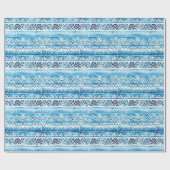 Blauw-witte tribale strepen cadeaupapier (Vlak)