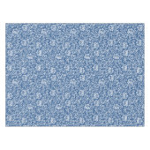 Blauw-witte Tudor Gardens Floral Damask Tafelkleed (Voorkant (Horizontaal))