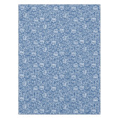 Blauw-witte Tudor Gardens Floral Damask Tafelkleed (Voorkant)