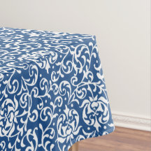Blauw-witte Tudor Gardens Floral Damask