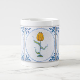 Blauw Witte Tulp Nep Tegels Koffiemok Grote Koffiekop