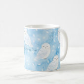 Blauw Witte Uilen Koffiemok (Voorkant rechts)