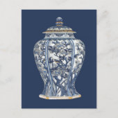 Blauw & Witte Vaas van Porcelain door Visual Studi Briefkaart (Voorkant)