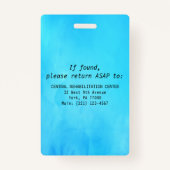 Blauw Witte Verpleegkundige CNA-foto-ID Namensbadg Badge (Achterkant)