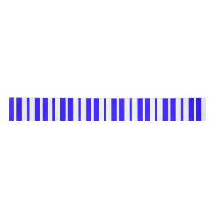 Blauw Witte Verticale Strepen Patroon Satijnen Lint