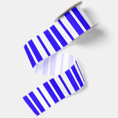 Blauw Witte Verticale Strepen Patroon Satijnen Lint (Achterkant)