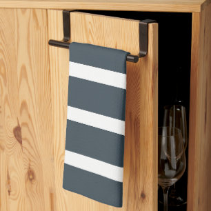 Blauw Witte Verticale Strepen Patroon Theedoek
