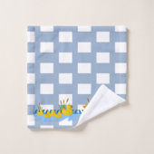 Blauw & Witte Vierkante Badhanddoek Sets Eenden Bad Handdoek (Wasdoekje)