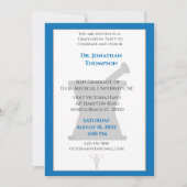 Blauw Witte Vijzel Stamper Apotheek Afstuderen Kaart (Voorkant)