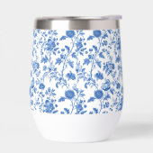 Blauw Witte Vintage Bloem Motief (Links)