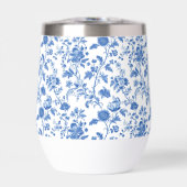 Blauw Witte Vintage Bloem Motief (Voorkant)