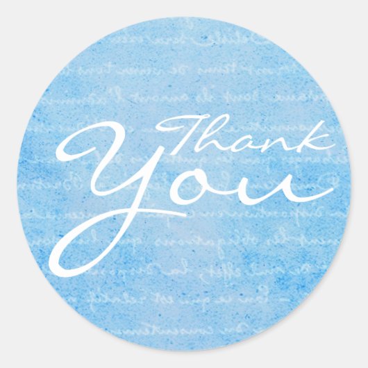 Blauw-witte Vintage geïnspireerd dank u Ronde Sticker (Voorkant)