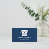 Blauw Witte Vintage Schrijfmachine Professioneel S Visitekaartje (Staand voorkant)