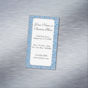 Blauw Witte Vintage Tegelpatroon Custom Magnetisch Visitekaartje