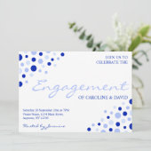 Blauw Witte Vlek Patroon Informele Engagement Part Kaart (Staand voorkant)