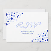 Blauw Witte Vlek Patroon Informele Engagement Part Kaart (Achterkant)