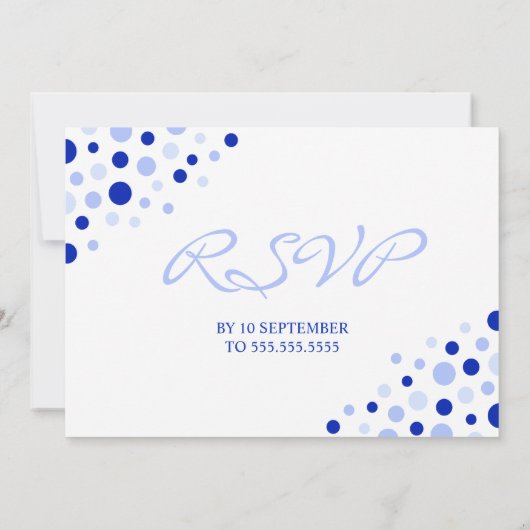 Blauw Witte Vlek Patroon Informele Engagement Part Kaart (Achterkant)