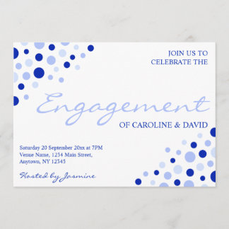 Blauw Witte Vlek Patroon Informele Engagement Part Kaart