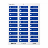 Blauw-Witte Vliegende Duif Van Vrede Etiket (Full Sheet)