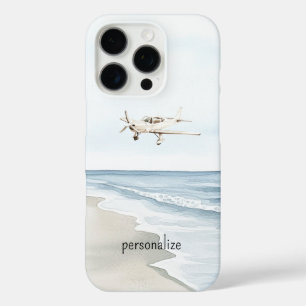Blauw-witte vliegtuigen iPhone 16 pro hoesje