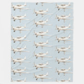 Blauw-witte vliegtuigen fleece deken (Voorkant)