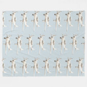 Blauw-witte vliegtuigen fleece deken (Voorkant (Horizontaal))