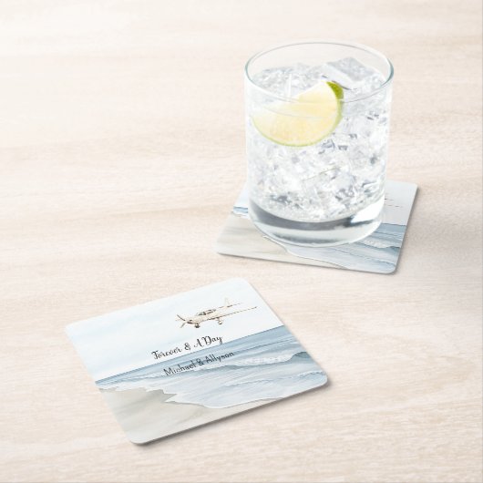 Blauw Witte Vliegtuigen Kartonnen Onderzetters (Insitu)