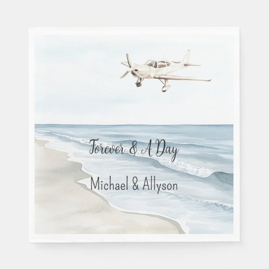 Blauw-witte vliegtuigen servet (Voorkant)