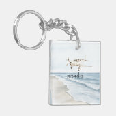 Blauw-witte vliegtuigen sleutelhanger (Voorkant Links)