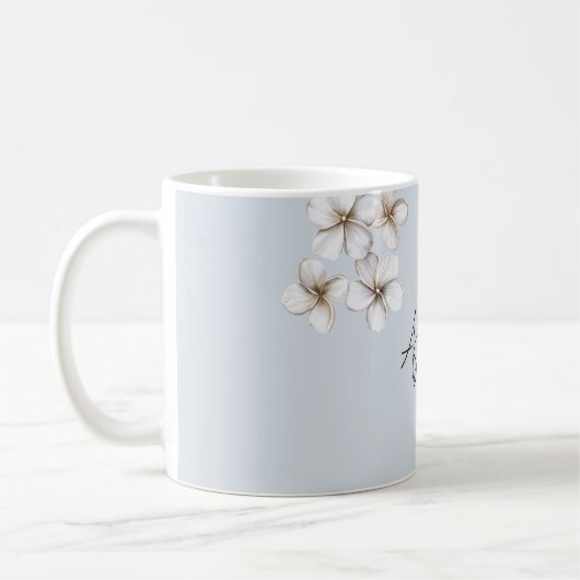  Blauw Witte Vlinder Bloemen Koffiemok (Links)