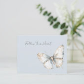  blauw witte vlinder briefkaart (Staand voorkant)
