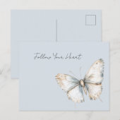  blauw witte vlinder briefkaart (Voorkant / Achterkant)