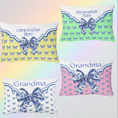  Blauw Witte Vlinderboog Gepersonaliseerd Accent Kussen