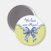  Blauw Witte Vlinderboog Gepersonaliseerd Magneet (Voorkant / Achterkant)