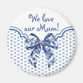 Blauw Witte Vlinderboog Gepersonaliseerd Magneet (Voorkant)