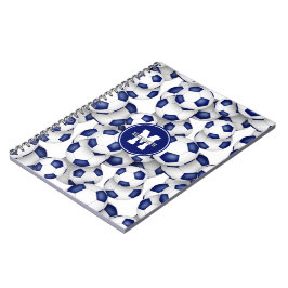 blauw witte voetballen patroon kids sport notitieboek
