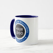 Blauw-witte voetbalteam mok (Voorkant links)