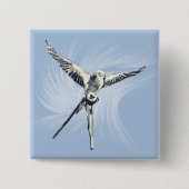 Blauw Witte Vogel Wind Wingspan Board Game Vierkante Button 5,1 Cm (Voorkant)