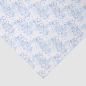 Blauw witte vogelkooi harten tissue papier (Detail)