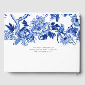 Blauw Witte Vogels Bloemige Bruidsmeisjeshuwelijks Gastenboek (Achterkant)