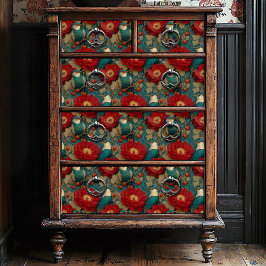  Blauw Witte Vogels Botanische Jade Bloemen Tissuepapier