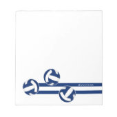 blauw witte volleybal aangepaste naam notitieblok (Voorkant)