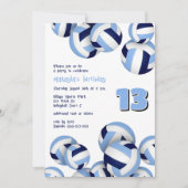 Blauw-witte volleyballen Kinderverjaardag Kaart (Voorkant)