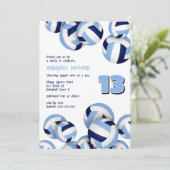 Blauw-witte volleyballen Kinderverjaardag Kaart (Staand voorkant)