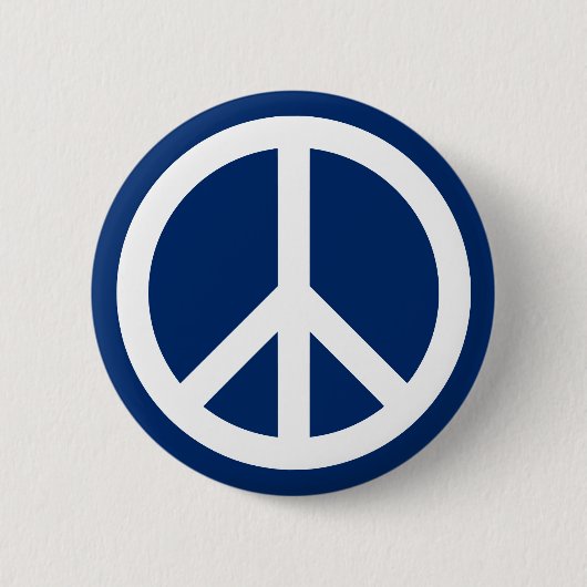 Blauw & Witte Vrede Ronde Button 5,7 Cm (Voorkant)