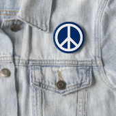Blauw & Witte Vrede Ronde Button 5,7 Cm (In situ)