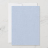 Blauw Witte Vuurtoren Kuststrand Bruiloft Kaart (Achterkant)