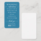 Blauw-witte wasinstructies Shirt verzorging Visitekaartje (Voorkant / Achterkant)