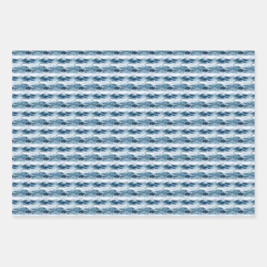 Blauw-witte Waterverf Bergen Inpakpapier Vel (Voorkant 3)