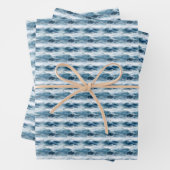 Blauw-witte Waterverf Bergen Inpakpapier Vel (In situ)